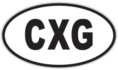 CXG - 3 Letter Initials Oval Sticker