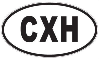 CXH - 3 Letter Initials Oval Sticker