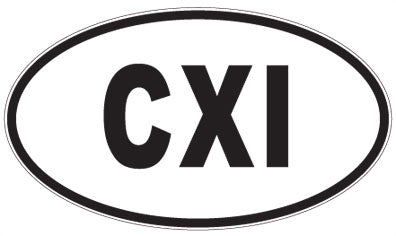 CXI - 3 Letter Initials Oval Sticker