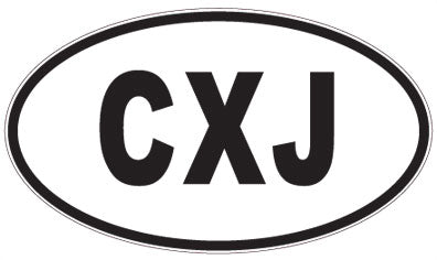 CXJ - 3 Letter Initials Oval Sticker