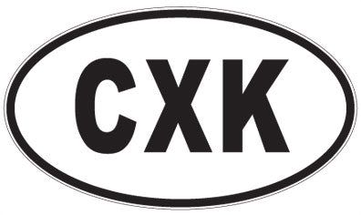 CXK - 3 Letter Initials Oval Sticker
