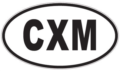 CXM - 3 Letter Initials Oval Sticker