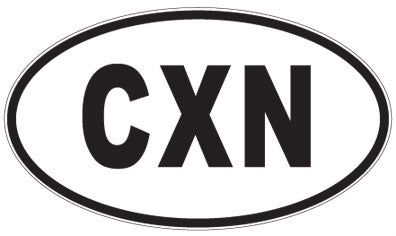 CXN - 3 Letter Initials Oval Sticker