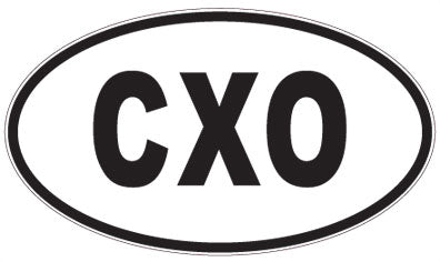 CXO - 3 Letter Initials Oval Sticker
