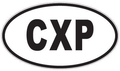 CXP - 3 Letter Initials Oval Sticker