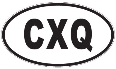 CXQ - 3 Letter Initials Oval Sticker