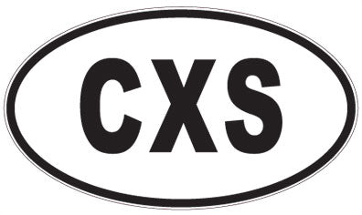 CXS - 3 Letter Initials Oval Sticker