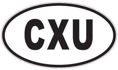 CXU - 3 Letter Initials Oval Sticker