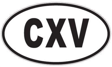 CXV - 3 Letter Initials Oval Sticker