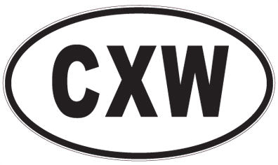 CXW - 3 Letter Initials Oval Sticker
