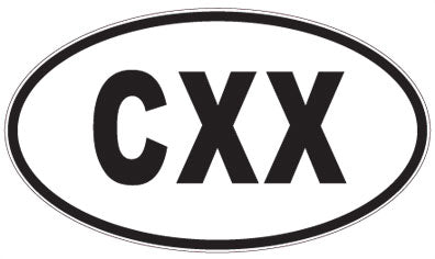 CXX - 3 Letter Initials Oval Sticker