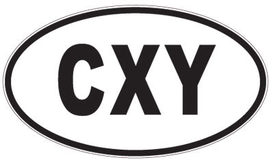 CXY - 3 Letter Initials Oval Sticker