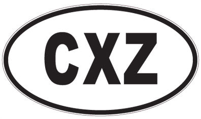 CXZ - 3 Letter Initials Oval Sticker