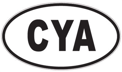 CYA - 3 Letter Initials Oval Sticker
