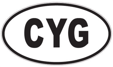 CYG - 3 Letter Initials Oval Sticker