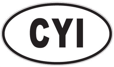 CYI - 3 Letter Initials Oval Sticker