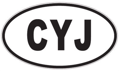 CYJ - 3 Letter Initials Oval Sticker
