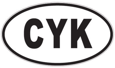 CYK - 3 Letter Initials Oval Sticker
