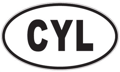 CYL - 3 Letter Initials Oval Sticker