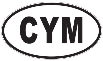 CYM - 3 Letter Initials Oval Sticker