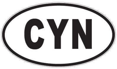 CYN - 3 Letter Initials Oval Sticker