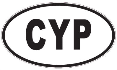 CYP - 3 Letter Initials Oval Sticker