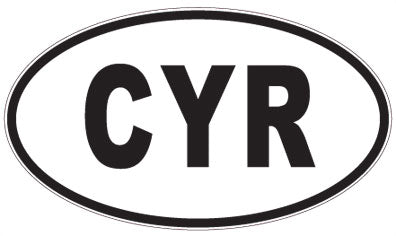 CYR - 3 Letter Initials Oval Sticker