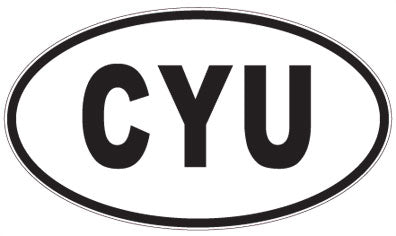 CYU - 3 Letter Initials Oval Sticker