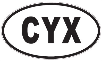 CYX - 3 Letter Initials Oval Sticker