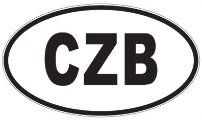 CZB - 3 Letter Initials Oval Sticker