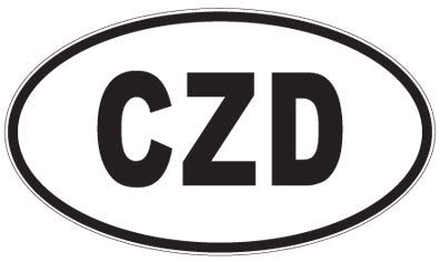 CZD - 3 Letter Initials Oval Sticker
