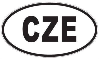 CZE - 3 Letter Initials Oval Sticker