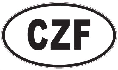 CZF - 3 Letter Initials Oval Sticker