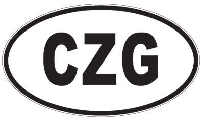 CZG - 3 Letter Initials Oval Sticker