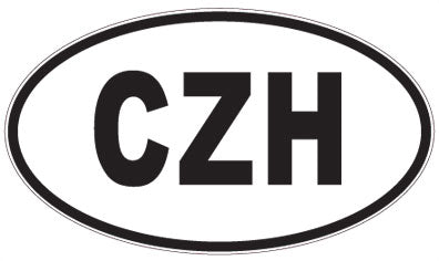 CZH - 3 Letter Initials Oval Sticker