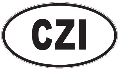 CZI - 3 Letter Initials Oval Sticker