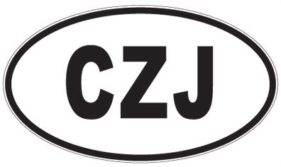 CZJ - 3 Letter Initials Oval Sticker