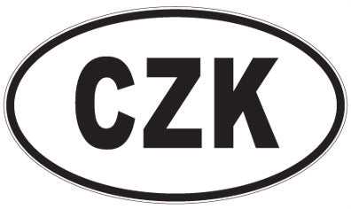 CZK - 3 Letter Initials Oval Sticker