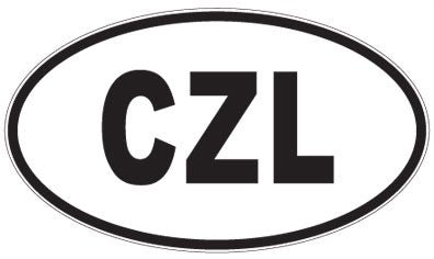 CZL - 3 Letter Initials Oval Sticker