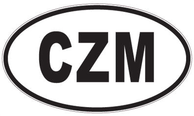 CZM - 3 Letter Initials Oval Sticker