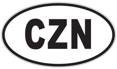 CZN - 3 Letter Initials Oval Sticker