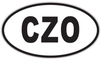 CZO - 3 Letter Initials Oval Sticker