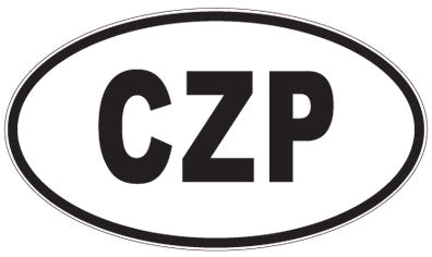 CZP - 3 Letter Initials Oval Sticker