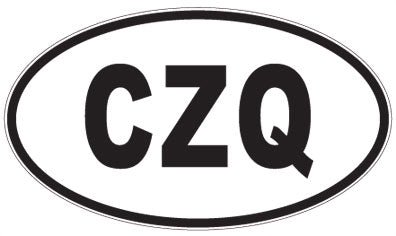 CZQ - 3 Letter Initials Oval Sticker