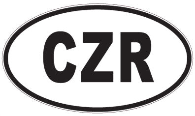 CZR - 3 Letter Initials Oval Sticker