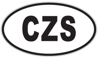 CZS - 3 Letter Initials Oval Sticker