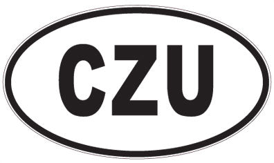CZU - 3 Letter Initials Oval Sticker