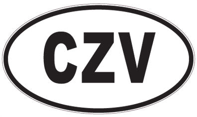 CZV - 3 Letter Initials Oval Sticker