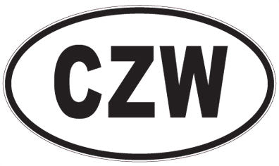 CZW - 3 Letter Initials Oval Sticker
