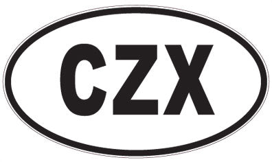 CZX - 3 Letter Initials Oval Sticker